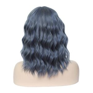 Vibrant Wavy Blue Bob Wig